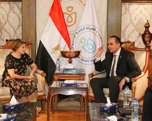 he Chairman of the Egypt Healthcare Authority met with the Regional Director of the World Bank to discuss support for the second phase of the universal health insurance project)